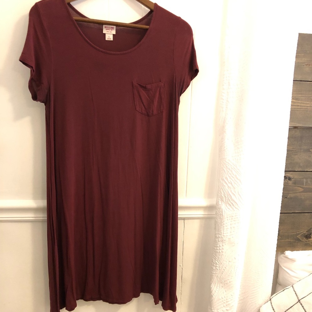 Maroon Swing T-Shirt Dress